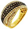 ESTATE WIDE 1.98CT WHITE & CHOCOLATE FANCY DIAMOND 14KT YELLOW GOLD 3D LOVE RING
