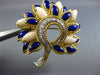 ANTIQUE LARGE .28CT MULTI GEM 18KT TWO TONE GOLD FLOWER LEAF PEACOCK BROOCH PIN
