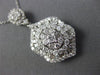 ESTATE LARGE 2.30CT DIAMOND 18KT WHITE GOLD 3D FILIGREE MULTI SHAPE DROP PENDANT