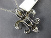 ESTATE LARGE .32CT DIAMOND 14KT WHITE GOLD FLEUR DE LIS CLASSIC FILIGREE PENDANT