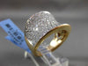 ESTATE MASSIVE 2.74CT DIAMOND 18KT YELLOW GOLD MULTI ROW 3D HEART FUN RING