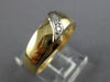 ESTATE .05CT DIAMOND 14KT WHITE & YELLOW GOLD MENS WEDDING RING BAND#22004