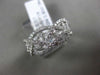 ESTATE WIDE .80CT DIAMOND 18KT WHITE GOLD 3D MULTI ROW OPEN INFINITY LOVE RING