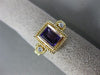 ESTATE .98CT DIAMOND & AAA AMETHYST 14KT YELLOW GOLD 3 STONE FILIGREE FUN RING