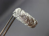 ESTATE .35CT ROUND DIAMOND 14KT WHITE GOLD FILIGREE HUGGIE HOOP EARRINGS #21690