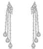 10.41CT DIAMOND 18KT WHITE GOLD 3D MULTI SHAPE 3 ROW TEAR DROP HANGING EARRINGS