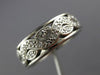 ANTIQUE WIDE .35CT DIAMOND PLATINUM 3D FILIGREE ETERNITY ANNIVERSARY RING #26408