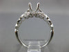 ESTATE .14CT DIAMOND 14KT WHITE GOLD 3D FLOWER LEAF SEMI MOUNT ENGAGEMENT RING