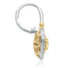 1.17CT WHITE & FANCY YELLOW DIAMOND 18K TWO TONE GOLD 3D SQUARE HANGING EARRINGS