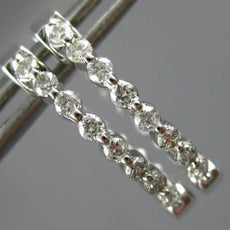 ESTATE .50CT DIAMOND 14KT WHITE GOLD 3D CLASSIC OVAL INSIDE OUT HOOP EARRINGS