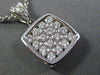 ESTATE .71CT DIAMOND 18KT WHITE GOLD CLASSIC ETOILE SQUARE PAVE FLOATING PENDANT