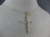 ESTATE .18CT DIAMOND 14KT WHITE GOLD 3D INFINITY CLASSIC CROSS FLOATING PENDANT