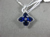 ESTATE .76CT DIAMOND & AAA SAPPHIRE 18KT WHITE GOLD FLOWER STAR FLOATING PENDANT