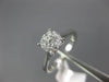 ESTATE .40CT DIAMOND 14K WHITE GOLD 3D CLASSIC SOLITAIRE CLUSTER HEART LOVE RING