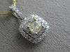 ESTATE .79CT WHITE & FANCY YELLOW DIAMOND 18K 2 TONE GOLD 3D DOUBLE HALO PENDANT