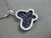 ESTATE .63CTW DIAMOND & AAA SAPPHIRE 18KT WHITE GOLD FLOATING BUTTERFLY PENDANT