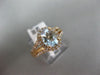 ESTATE 1.40CT DIAMOND & AAA AQUAMARINE 14KT ROSE GOLD OVAL HALO ENGAGEMENT RING