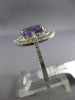 ESTATE 2.70CT DIAMOND & AAA AMETHYST 14K WHITE GOLD DOUBLE HALO ENGAGEMENT RING
