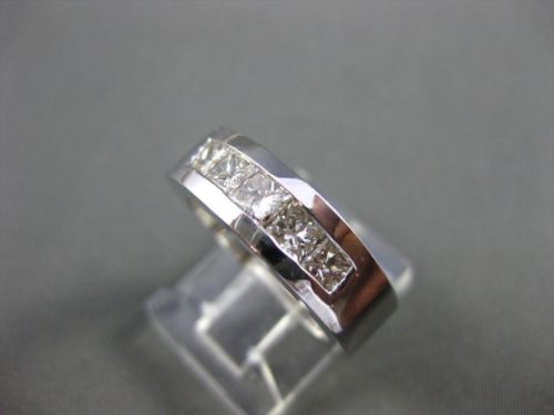 ESTATE 1.25CT DIAMOND 14KT WHITE GOLD 5 STONE PRINCESS ANNIVERSARY RING #16915