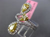 LARGE .57CT WHITE & FANCY YELLOW DIAMOND 18K 2TONE GOLD PEAR SHAPE COCKTAIL RING