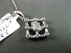 ESTATE .26CT DIAMOND ROUND & BAGUETTE 18KT WHITE GOLD 3D SQUARE FLOATING PENDANT