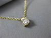 ESTATE .39CT DIAMOND 14K YELLOW GOLD CLASSIC SOLITAIRE FLOATING PENDANT & CHAIN