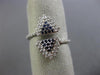 ESTATE WIDE .36CT DIAMOND & AAA SAPPHIRE 14KT WHITE GOLD TRIANGLE PAVE FUN RING