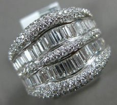 WIDE 2.26CT DIAMOND 18KT WHITE GOLD ROUND & BAGUETTE SEMI ETERNITY WEDDING RING