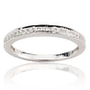 ESTATE .08CT DIAMOND 18KT WHITE GOLD 3D SEMI ETERNITY WEDDING ANNIVERSARY RING