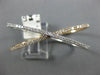 ESTATE .61CT DIAMOND 14KT WHITE & ROSE GOLD 3D DOUBLE FINGER CRISS CROSS X RING