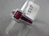 ESTATE WIDE 2.14CT DIAMOND & AAA RUBY 18K WHITE GOLD 3D SQUARE LOVE PROMISE RING