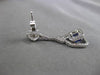ANTIQUE 2.31CT DIAMOND & SAPPHIRE 18KT WHITE GOLD SQUARE HANGING EARRINGS E/F