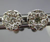 ESTATE .32CT DIAMOND 14KT WHITE GOLD 3D CLASSIC CLUSTER FLOWER STUD EARRINGS 8mm