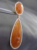 ESTATE LARGE 3.0CT DIAMOND & AAA ARAGONITE 14K ROSE GOLD OVAL TEAR DROP EARRINGS