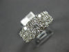 ESTATE WIDE 2.0CT DIAMOND 14KT WHITE GOLD 3D 3 ROW SHARE PRONG ANNIVERSARY RING