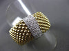 ESTATE WIDE .35CT DIAMOND 14K WHITE & YELLOW GOLD PAVE FLEXIBLE WOVEN MESH RING