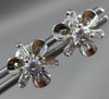 ESTATE .68CT OLD MINE DIAMOND 14KT WHITE GOLD 3D FLOWER FLORAL STUD EARRINGS