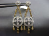 ESTATE .40CT DIAMOND 14K TWO TONE GOLD OPEN FILIGREE CHANDELIER HANGING EARRINGS