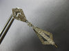ESTATE .90CT DIAMOND 14KT WHITE GOLD 3D TEAR DROP CHANDELIER HANGING EARRINGS