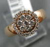 ESTATE .35CT DIAMONDS 14KT ROSE GOLD CLUSTER FLOWER HALO FRIENDSHIP PROMISE RING