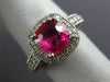 ESTATE LARGE 4.54CT DIAMOND & AAA RUBY 14KT WHITE GOLD 3D ENGAGEMENT RING #26407