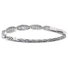 ESTATE 1.25CT DIAMOND 18K WHITE GOLD 3D ROUND SEMI ETERNITY LOVE BANGLE BRACELET