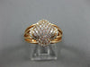 ESTATE WIDE .57CT DIAMOND 14K ROSE GOLD 3D 4 LEAF CLOVER SQUARE CRISS CROSS RING