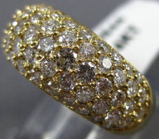 ANTIQUE WIDE 2.0CT DIAMOND 14K YELLOW GOLD PAVE MULTI ROW ANNIVERSARY RING #3544