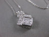 ESTATE DIAMOND CLUSTER 14KT WHITE GOLD INVISIBLE SQUARE PENDANT F/G VVS #15135