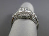 ESTATE WIDE 1.41CT DIAMOND 18K WHITE GOLD 3D SQUARE HALO ENGAGEMENT PROMISE RING