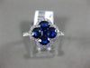 ESTATE 1.69CT DIAMOND & AAA SAPPHIRE 18K WHITE GOLD 3D 4 LEAF CLOVER FLOWER RING