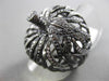 ESTATE MASSIVE 2.10CT WHITE & BLACK DIAMOND 18K BLACK GOLD FILIGREE PUMPKIN RING