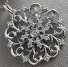 ESTATE LARGE .58CT DIAMOND 14KT YELLOW GOLD 3D FILIGREE FLOWER SNOWFLAKE PENDANT