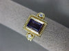 ESTATE .98CT DIAMOND & AAA AMETHYST 14KT YELLOW GOLD 3 STONE FILIGREE FUN RING
